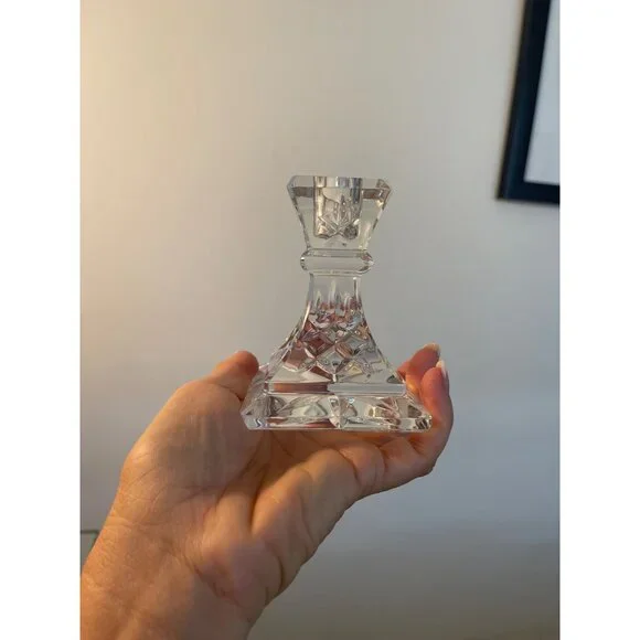 Waterford Vintage MCM Candle Sticks Pair Crystal Collectible Decor - Picture 11 of 12